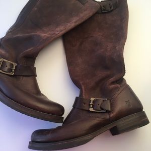 DISTRESSED FRYE VERONICA SLOUCH BOOTS